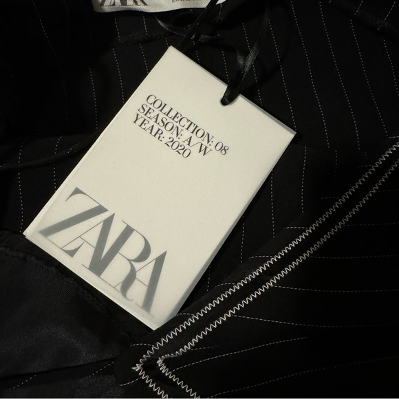 NWT ZARA LIMITED EDITION long pinstripe satin dress with leg slits - Picture 15 of 15